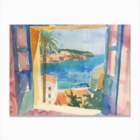 Menorca From The Window View Painting 1 Canvas Print