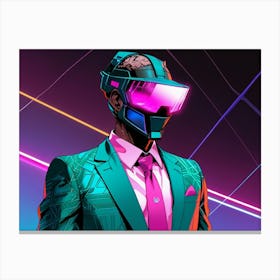 Neon Man In Suit Canvas Print