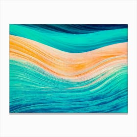 Abstract Background Featuring A Wave Cresting With Vibrant Tropical Ocean Hues Merge Of Turquoise A (4) Canvas Print