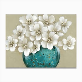 Elegant Vase Of Flowers 1 Canvas Print