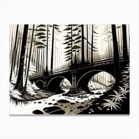 Bridge In The Woods Canvas Print