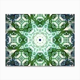Green Mandala Pattern Canvas Print