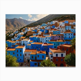 Blue City Of Chefchaouen Art 2 Canvas Print