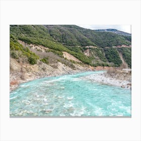 Wild Mountain River In Greece Canvas Print