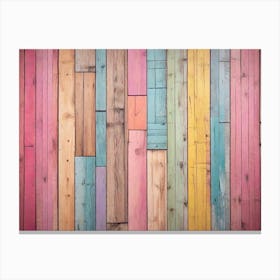 Colorful Wood Wall 2 Canvas Print