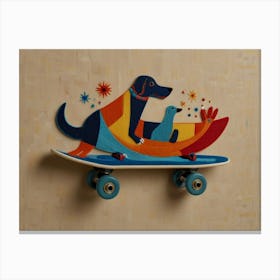 Skateboard Dog Canvas Print