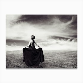 Woman In A Field Canvas Print