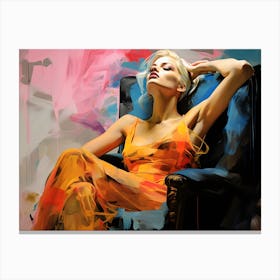 Modern Woman Relaxing Canvas Print