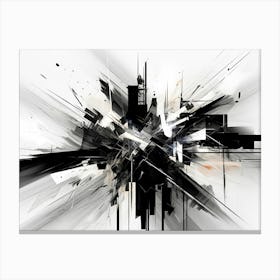 Technology Abstract Black And White 1 Canvas Print