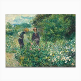 Picking Flowers (1875), Pierre Auguste Renoir Canvas Print