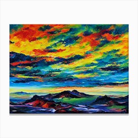 Sunset Over The Mountains Canvas Print