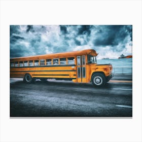 Yellow Bus Of Havana Canvas Print