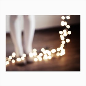 The Girl And The Lights Canvas Print
