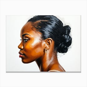 Side Profile Of Beautiful Woman Oil Painting 151 Canvas Print