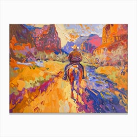Cowboy Painting Zion National Park Utah 1 Canvas Print