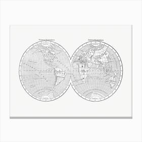 World Map From A System Of Geography, For The Use Of Schools (1860), 1 Canvas Print