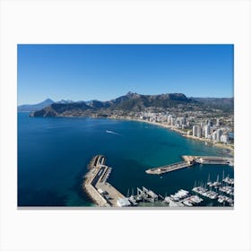 Aerial view of the marina in Calpe Canvas Print