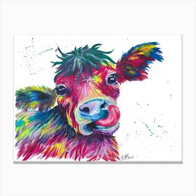 Colorful Baby Cow Canvas Print