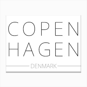 Copenhagen Denmark Typography City Country Word 1 Canvas Print