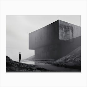 Man Standing In Front Of A Building 1 Canvas Print