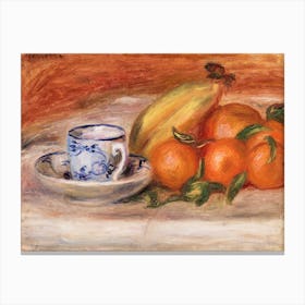Oranges, Bananas, And Teacup, Pierre Auguste Renoir Canvas Print