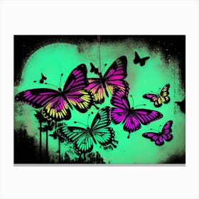 Butterflies In The Night Canvas Print