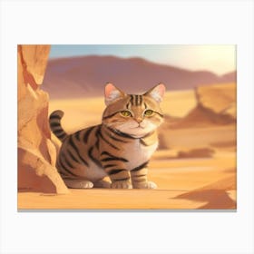 Cat In The Desert 7 Canvas Print