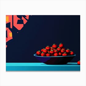 Bowl Of Strawberries Canvas Print