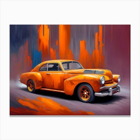 Orange Car Painting Canvas Print