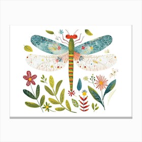 Little Floral Dragonfly 3 Canvas Print