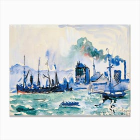 View Of The Port Of Boulogne Sur Mer, Paul Signac Canvas Print
