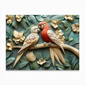 Beautiful Parrot 3d 6 Canvas Print