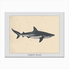 Dogfish Shark Silhouette 4 Poster Canvas Print
