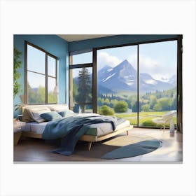Mountain View Bedroom Canvas Print