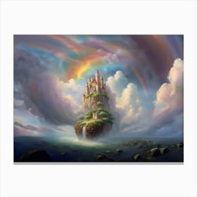 Rainbow Cloud Castle Canvas Print
