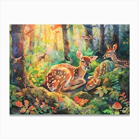 Deer In The Woods Canvas Print