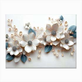 3d Illustration Flowers White 1 Canvas Print