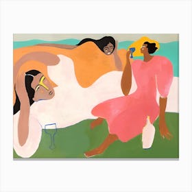 Two Women Relaxing Canvas Print