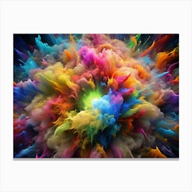 Abstract Colorful Explosion Of Paint Canvas Print