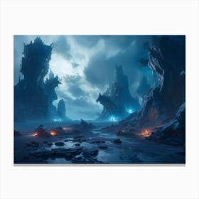 Exoplanet of the eternal winter (1st art) Canvas Print