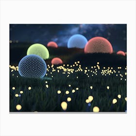 Lighted Balls In The Grass Toile