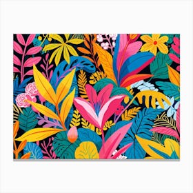 Colorful Tropical Leaves Canvas Print