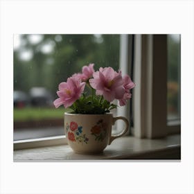 Flowers In A Cup 2 Canvas Print