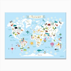 Map Of The World Canvas Print