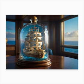 Default Luxury Cruise Ship In A Bottle High Detail Sharp Focus 2 Canvas Print