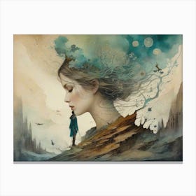 Girl In The Sky Canvas Print