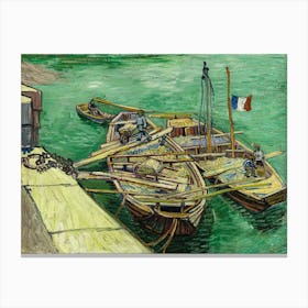 Vincent Van Gogh, Quay with Men Unloading Sand Barges, 1888. Museum Folkwang, Essen | HD Remastered Immaculate Canvas Print