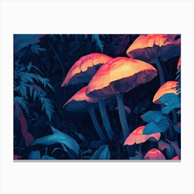 Mushrooms In The Forest 1 Canvas Print