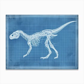 Corythosaurus Skeleton Hand Drawn Blueprint 1 Canvas Print
