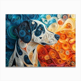 Dalmatian Paper Quilling Dog Portrait Canvas Print